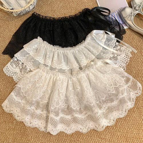 蕾丝孔雀纹遮胯屁帘女春夏叠穿