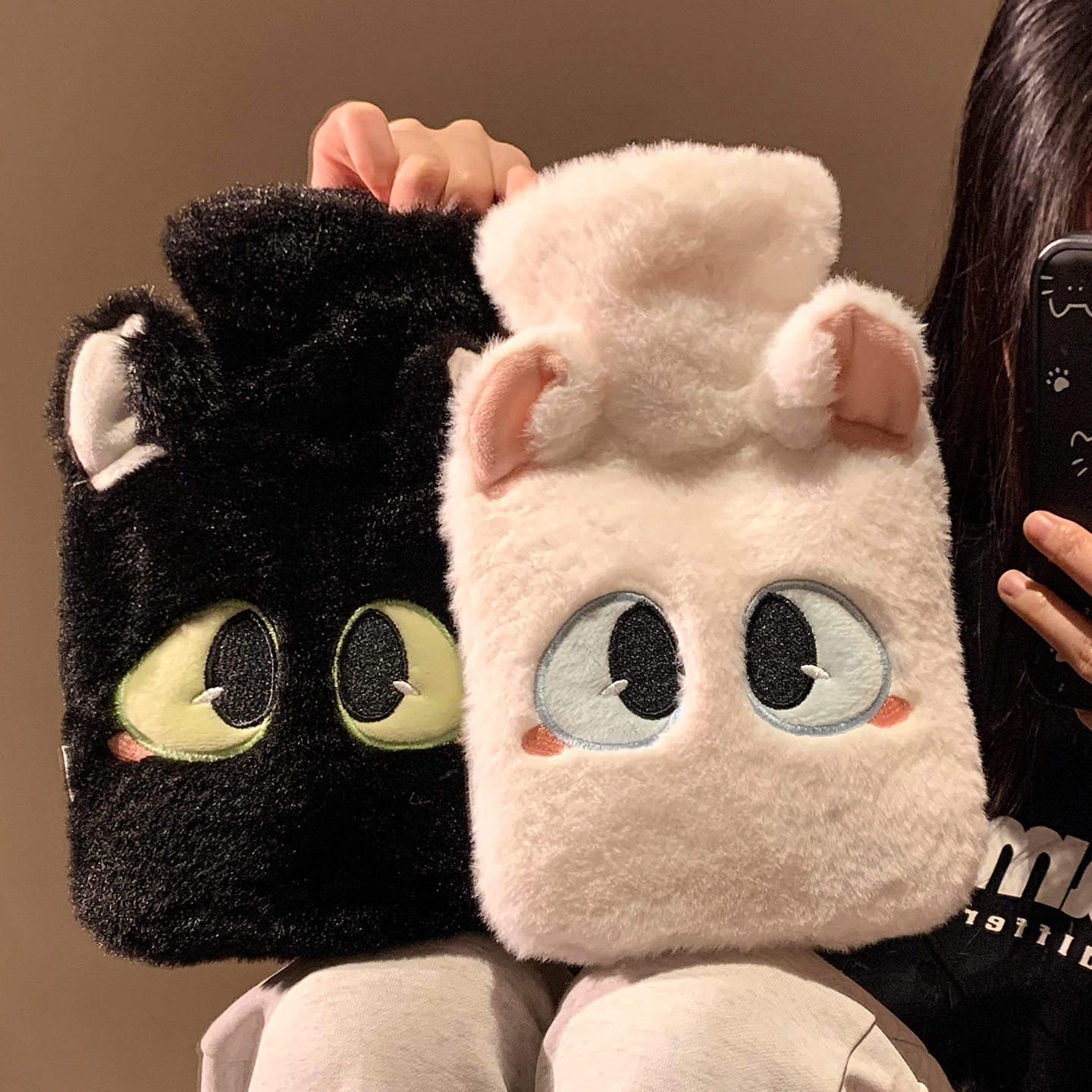 可爱毛绒注水热水袋加厚防爆