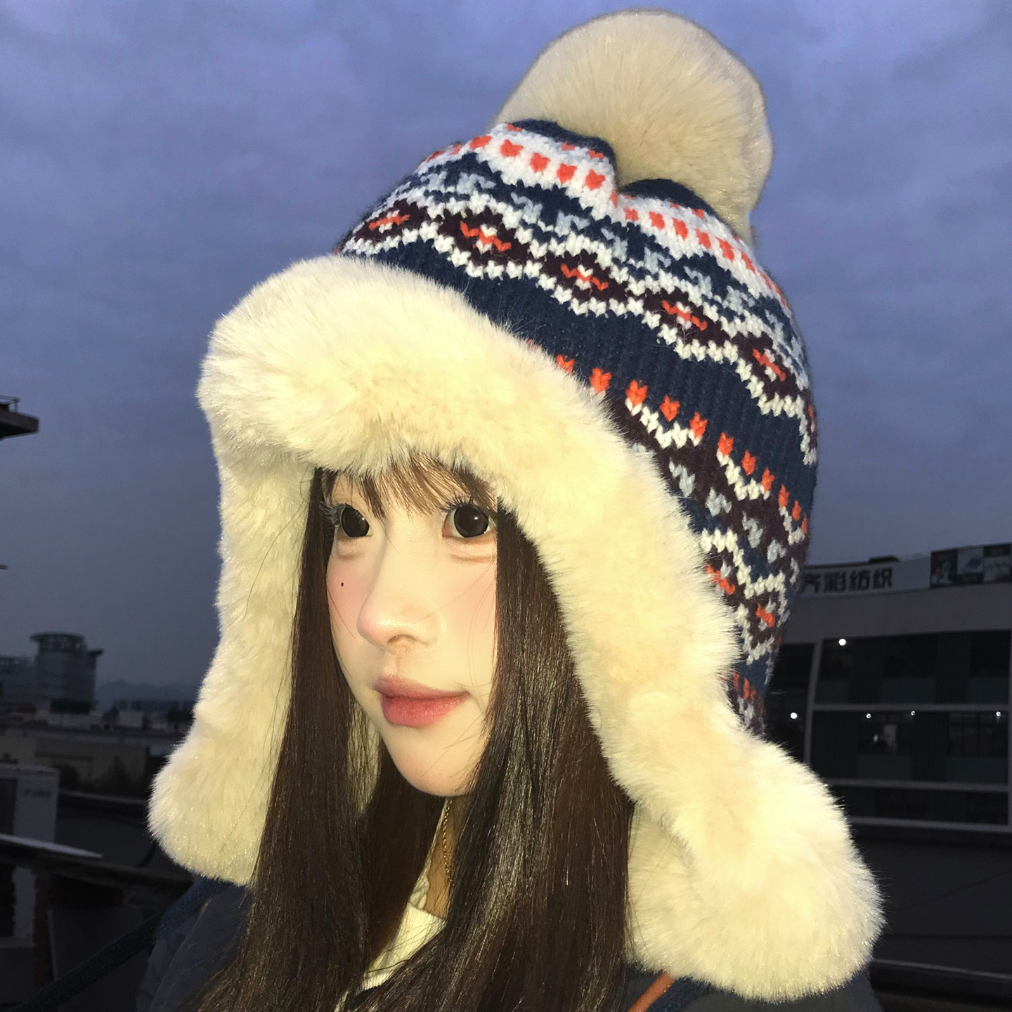 费尔岛风毛绒帽子女冬季保暖加绒加厚骑行护耳毛线雷锋帽东北防寒,服饰配件/皮带/帽子/围巾,帽子,淘宝优惠券,粉丝福利购,淘宝优惠卷