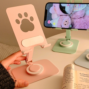 Ins可爱猫爪金属手机支架可旋转折叠桌面追剧神器学生平板iPad架