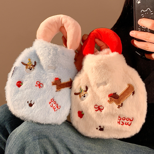 可爱腊肠狗注水热水袋冬季 手提暖水袋女学生暖手宝被窝暖宝宝小号