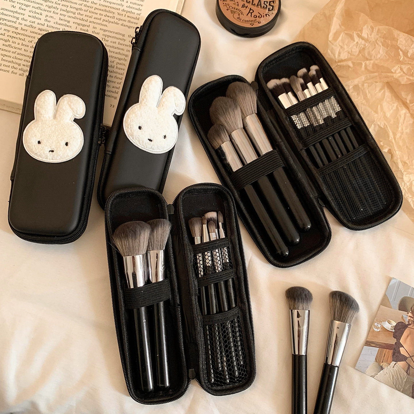 可爱兔子化妆刷包收纳包女便携2026新款随身旅行小号刷子眼影刷袋,收纳整理,化妆包,淘宝优惠券,粉丝福利购,淘宝优惠卷