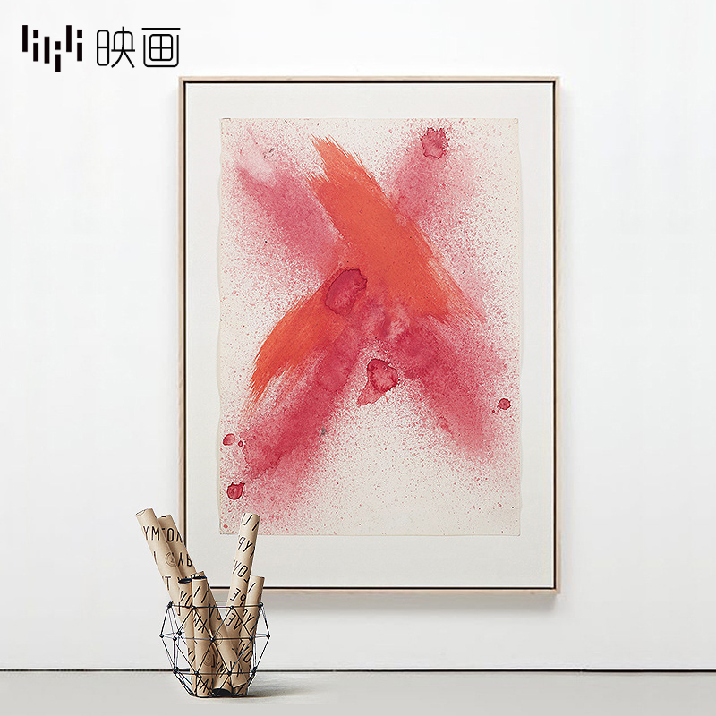 样板间艺术抽象玄关挂画工作室大幅背景墙壁画美式装饰画喷绘油画图片