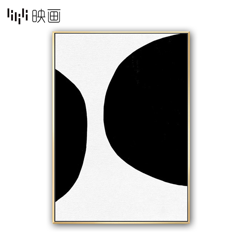 极简黑白装饰画沙发背景墙装饰室内壁画三联画墙画客厅挂画竖组合图片