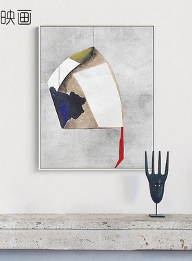 灰色画方块抽象装饰画loft工业风背景墙壁画现代客厅玄关挂画壁画