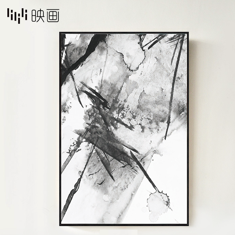 抽象风背景墙装饰玄关过道三连画