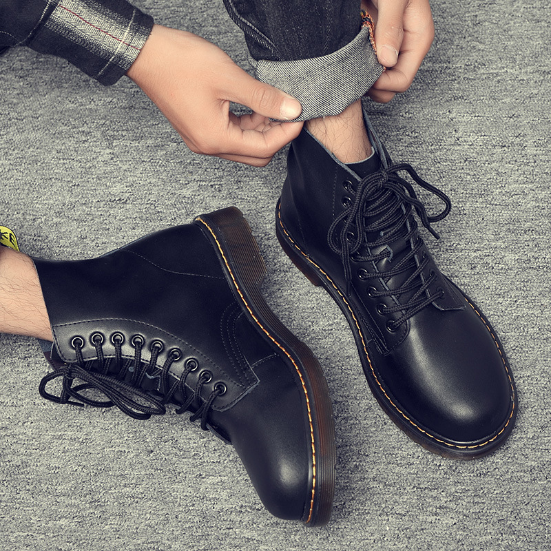 2025速卖通跨境春夏秋冬大码高帮男皮鞋一件代发