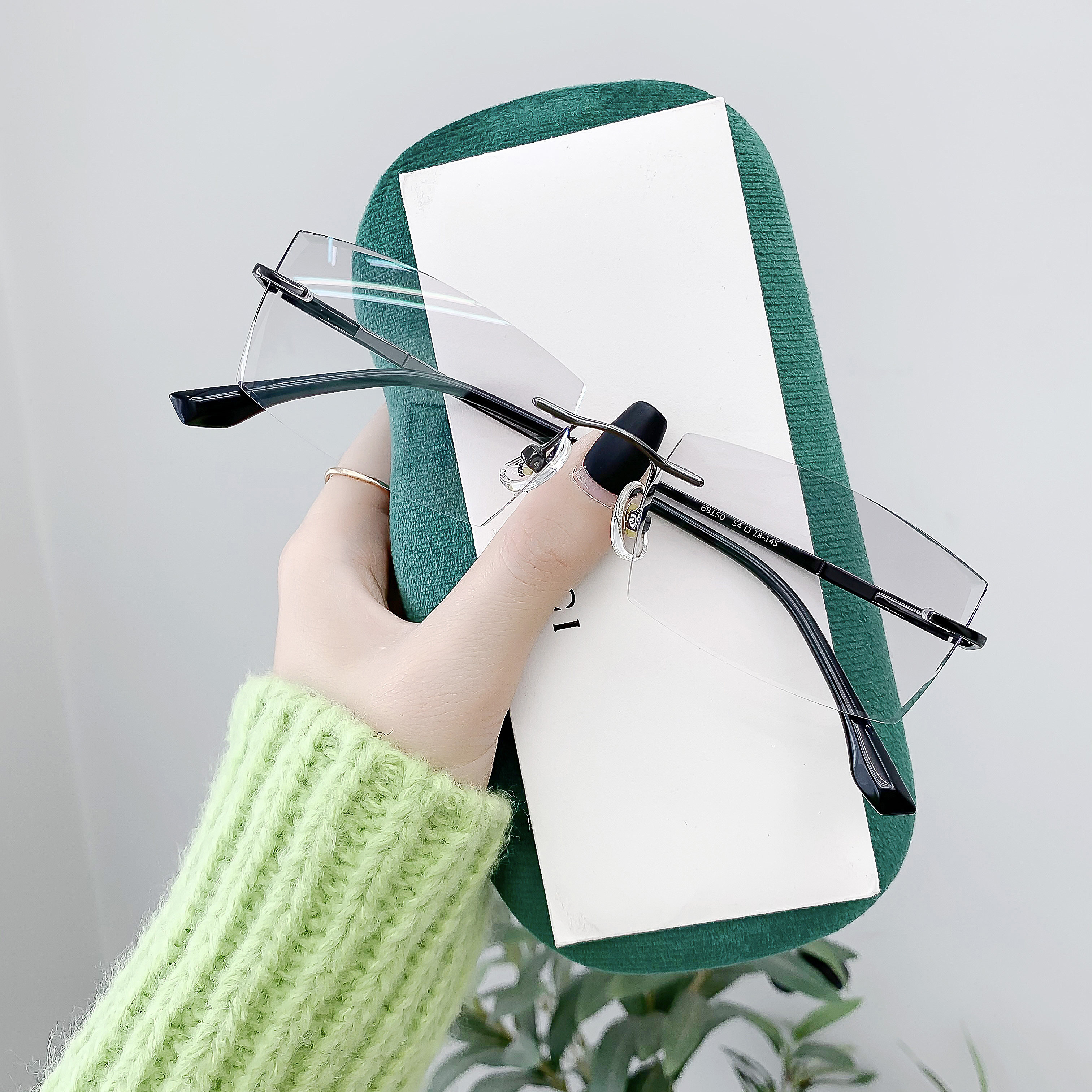 商务纯钛无框眼镜架近视眼镜框男超轻舒适弹性有度数配成品防蓝光