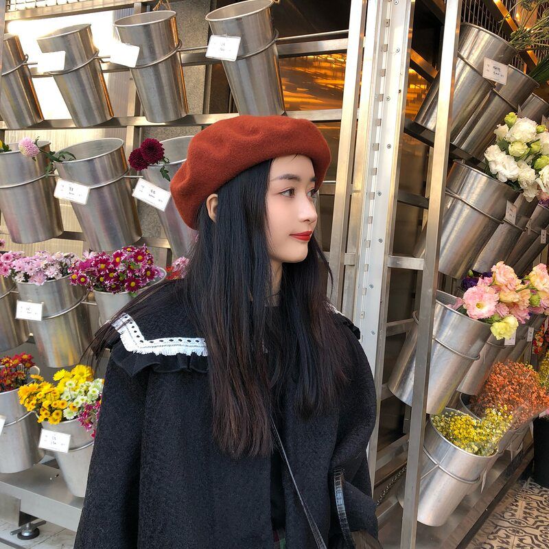 羊绒贝雷帽女秋冬保暖韩国复古显帽子