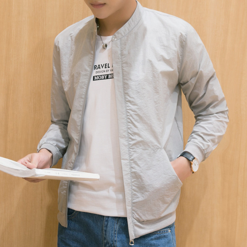 thumbnail for Men's sunscreen clothing 2019 new ultra-thin breathable sunscreen clothing trend outdoor light slim body air conditioning jacket