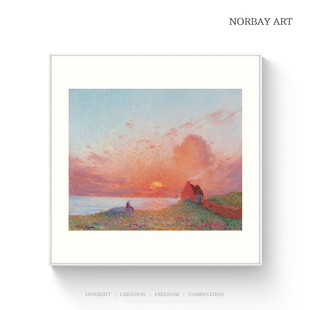 『冬日暖阳』抽象派浪漫橙红色风景装饰画费迪南德法式客餐厅挂画