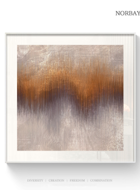 现代简约橙色抽象线条挂画样板间卧室客厅玄关装饰画背景墙大壁画