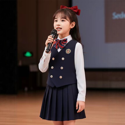 儿童演出服中小学生大合唱爱国服装男女童朗诵口才演讲比赛演出服