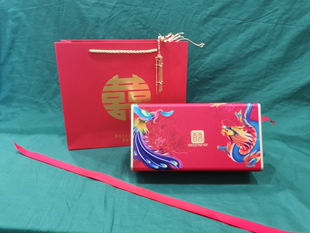 烤漆大红色油漆木盒凤钗盒发钗盒婚庆结婚婚嫁首饰盒如意包装盒