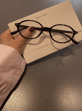 韩版辣妹tr90书呆子眼镜玳瑁平光镜椭圆眼镜框素颜显瘦眼镜框