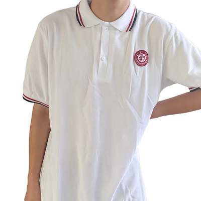 长清一中白色翻领polo衫校服长清区第一中学校服同款来图定制