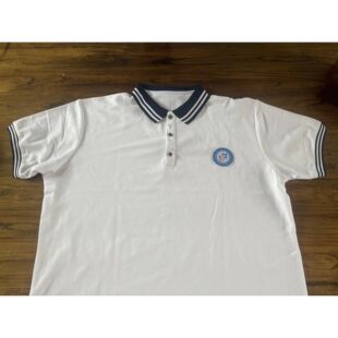 纯棉白色翻领polo衫淄博和平学校校服同款来图定制一模一样