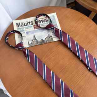 上野 校园条纹日系dk/jk免打领带拉链学院风校供感基础百搭小物