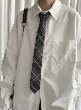 上野  秋季新学院风内搭白衬衫宽松休闲衬衣DK学院风少年感白衬衣