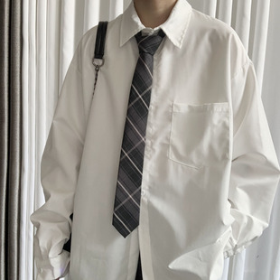 上野 宽松休闲衬衣DK学院风少年感白衬衣 秋季 新学院风内搭白衬衫