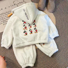 Oh.Micky儿童卫衣套装春秋冬加绒加厚中小童外套男女童宝宝两件套