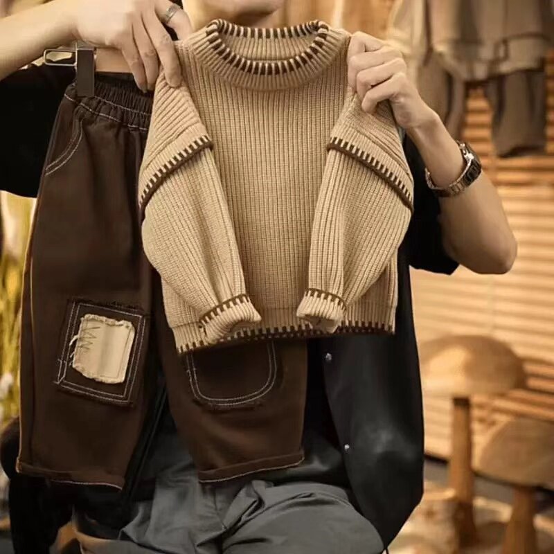 儿童韩版秋冬毛衣2025新款男童套头圆领针织衫男宝百搭洋气长袖潮,童装/婴儿装/亲子装,套装,淘宝优惠券,粉丝福利购,淘宝优惠卷