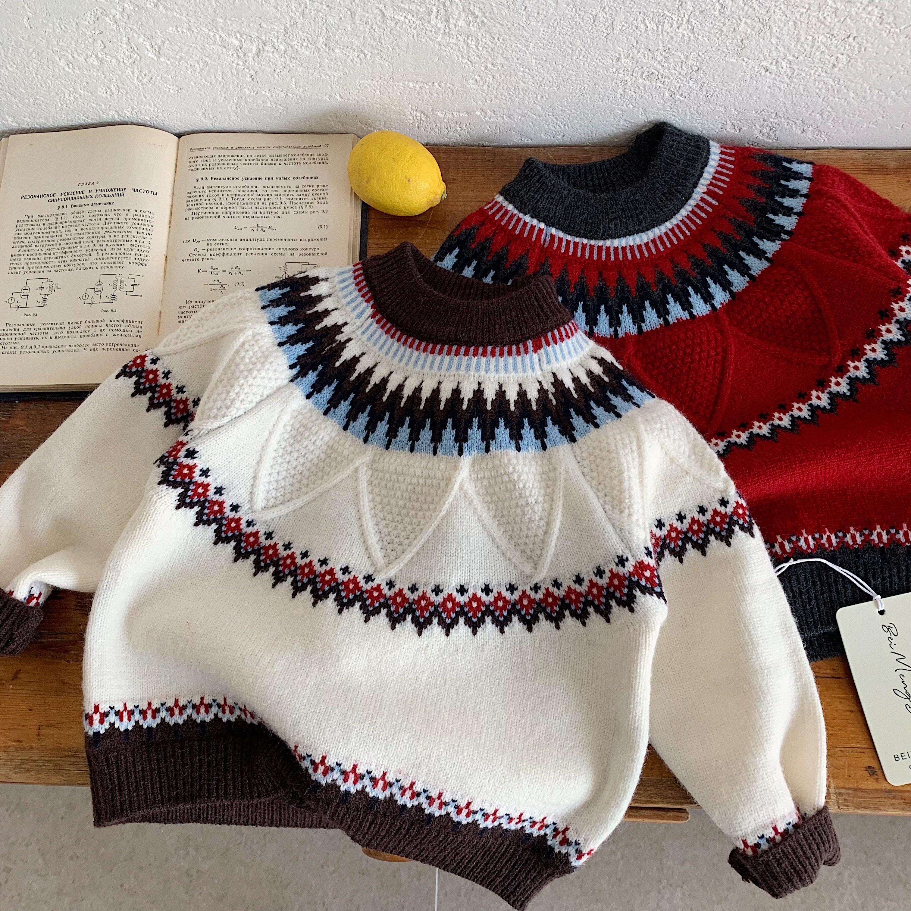 男女童秋冬厚款毛衣2025儿童费尔岛麻花针织衫中小童麻花毛线衣冬,童装/婴儿装/亲子装,毛衣/针织衫,淘宝优惠券,粉丝福利购,淘宝优惠卷