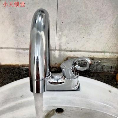 纯铜面盆水龙头冷热洗脸盆卫生间单把双孔可旋转洗手池水龙头老.