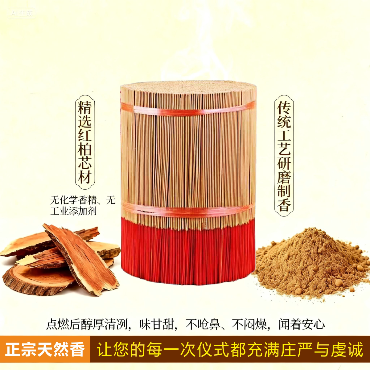 天然红柏香竹签香家用供佛香
