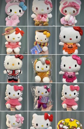 日本海淘hello kitty毛绒老料抱枕口金包 南瓜小恶魔 公仔 熊猫