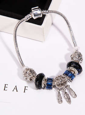 小众捕梦网海洋之心蛇骨链手环