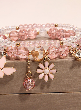 小清新蝴蝶花朵手链女