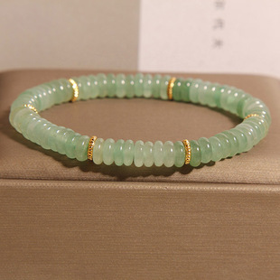 新中式天然东陵玉算盘珠手链女轻奢小众高级感绿色水晶手串手饰品