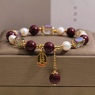 合香珠手链女招财吊坠珍珠串珠手串国风本命年转运手饰送闺蜜礼物