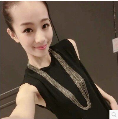 韩国新款时尚百搭流苏毛衣链韩版多层链条长款项链秋冬衣配饰品女