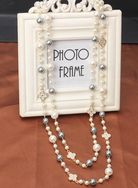 长款百搭多层四叶草镶钻秋冬项链