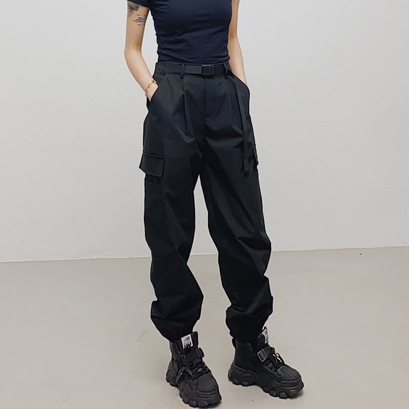 高腰街头风长裤显瘦工装裤