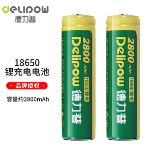 18650锂电池大容量可循环1200次 3.7V套装 Delipow 德力普 适用于动力风扇强光手电筒等