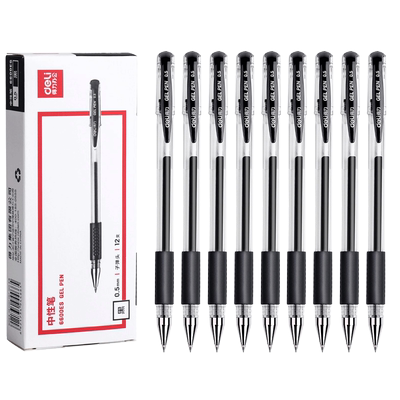得力100支装05mm黑色笔芯碳素笔