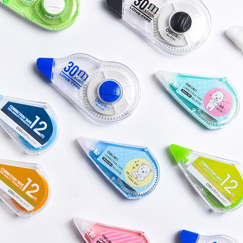 得力涂改带修正带学生用休改字改正俢正批发初中生大容量文具30米涂改