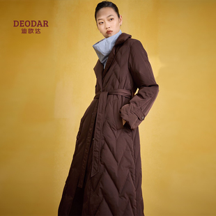 迪欧达羽绒服女中长款2025冬季新款休闲宽松轻奢保暖90白鹅绒服