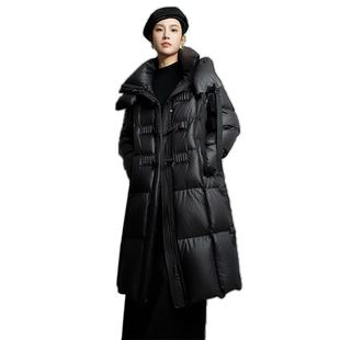 迪欧达鹅绒羽绒服女冬季2025年新款90白鹅绒加厚保暖长款面包服潮