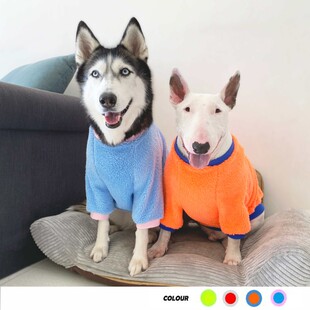 4色毛绒保暖卫衣宠物衣服宠物秋冬狗狗棉衣牛头梗拉布拉多法斗