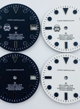 新款28.5MM水鬼改装黑武士表盘 手表改装配件 适配NH35/36机芯