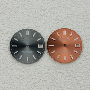 新款日志连体钉表盘28.5MM太阳纹强绿夜光字面适NH35机芯改装配件