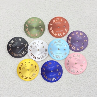 女款日志罗马六点位钻钉表盘25MM太阳纹无夜光字面适NH05机芯配件