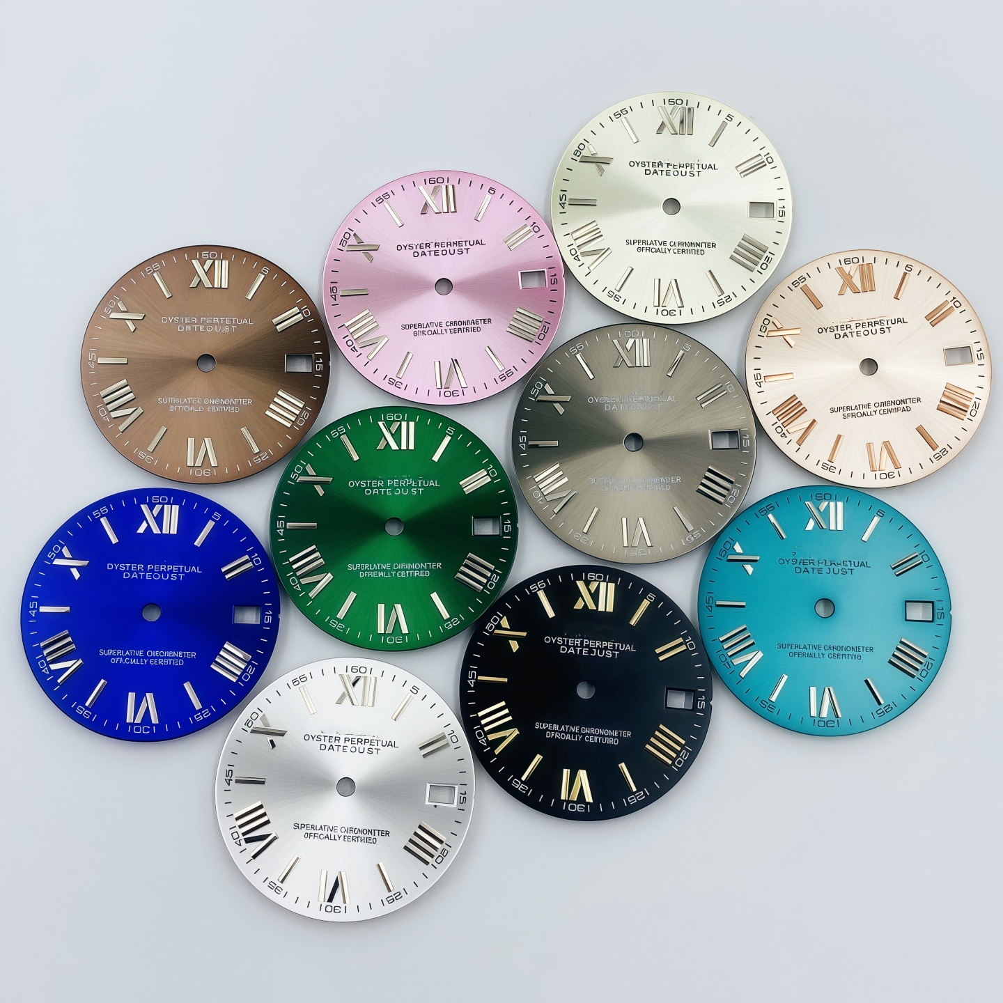 手表改装配件28.5MM日志改装表盘 罗马钉太阳纹字面适NH35/36机芯