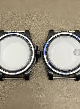 NH35机芯配件40MM水鬼代用黑色表壳蓝宝石玻璃适装NH34/NH36机芯