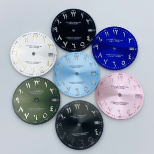 28.5MM中东阿字日志改装表盘手表配件太阳纹字面适配NH35/36机芯