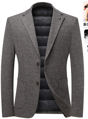 2025秋冬男士羊毛西装款式羽绒服休闲时尚加厚内胆保暖39616